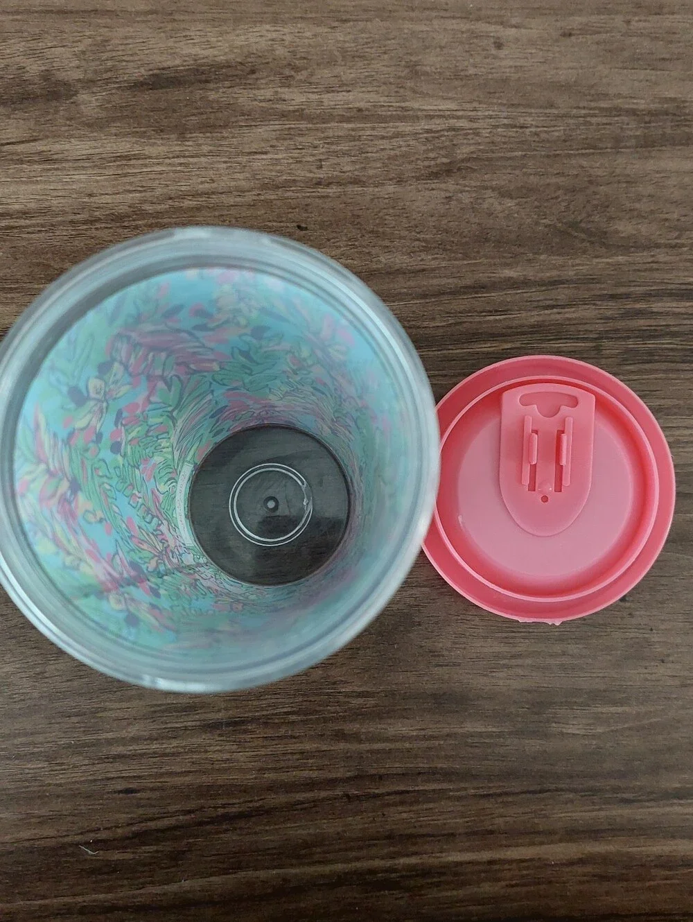 Lilly Pulitzer Travel Tumbler Pink Blue 24oz Floral Giraffe Print